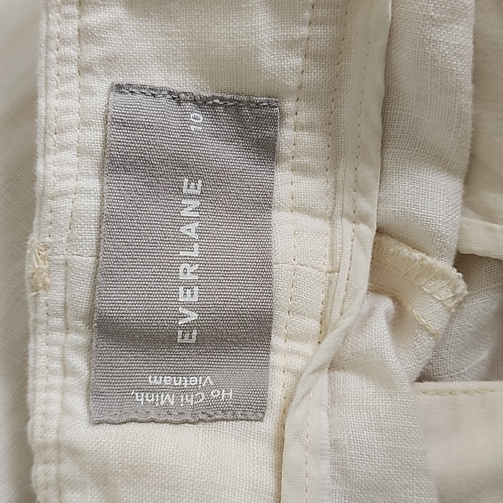 Everlane Linen Way High Wide Leg Pants in cream Size 10 - Picture 13 of 15